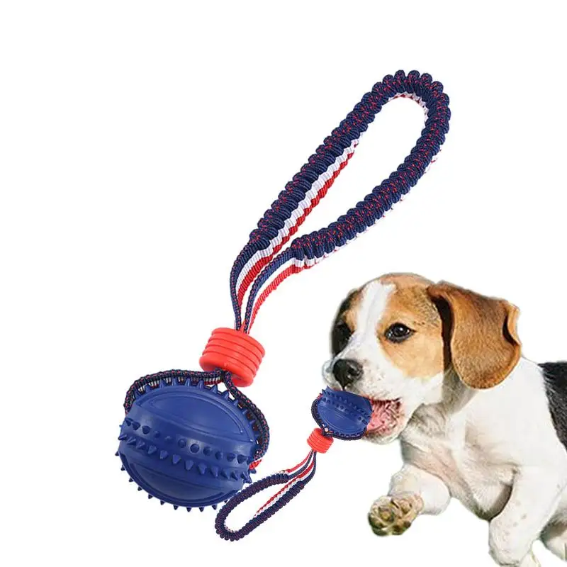 Interactive Dog Toy Ball Interactive Teether With Rope Dog Ball Pet Supplies Chewing Ball Training For Living Room Lake Beach