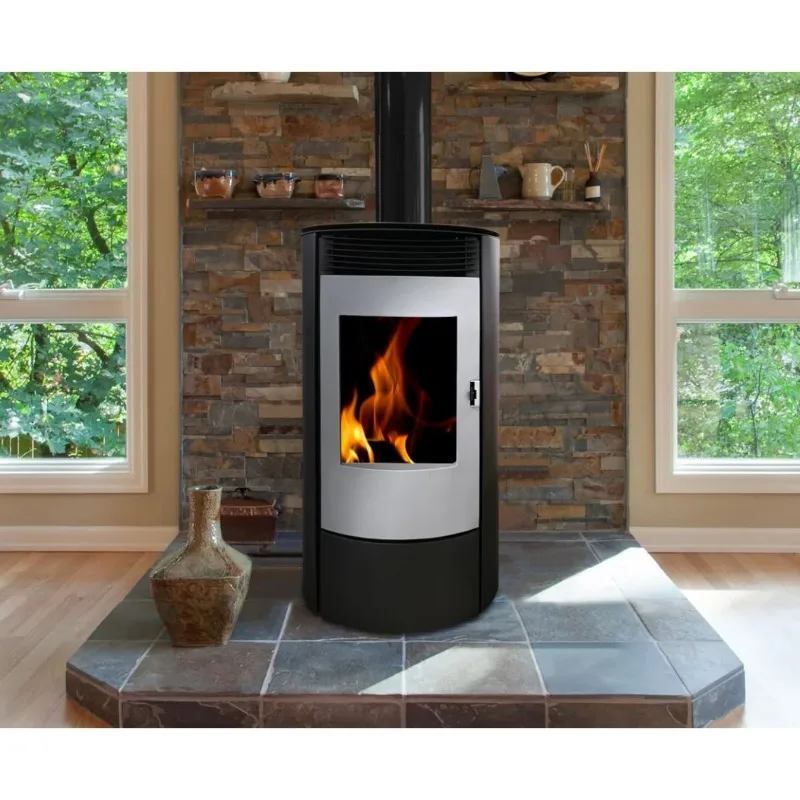 Equipo de calefacción cilíndrico, estufa de pellets de madera para interiores, quemador, chimenea, calentador envolvente para habitación en invierno