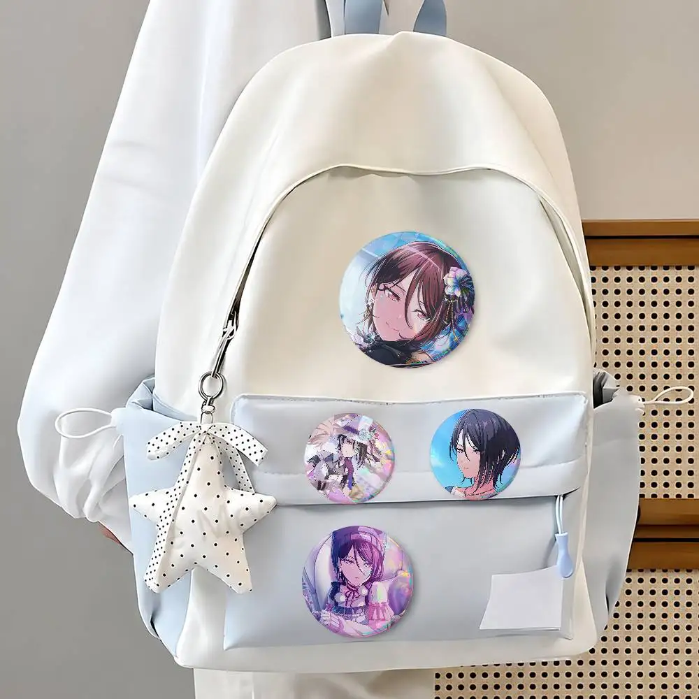 Ya-sshio Rui Ba-snG Dr-ea-sm  Cool Round Pin Badge Set For Anime Game Music Cartoon Fans Backpack Denim Jacket Hat Decoration