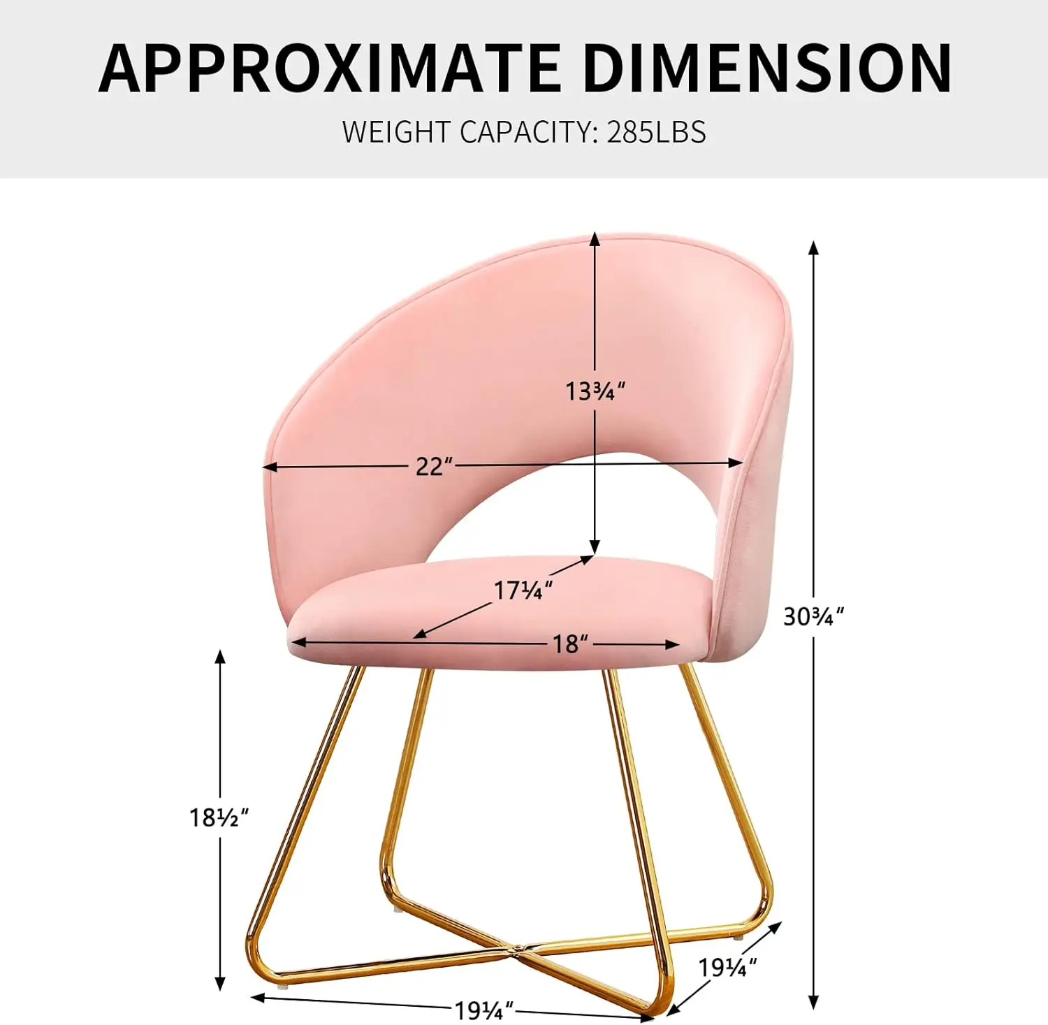 Modern Stylish Upholstered Velvet Accent Papasan Chair, Curved Mid-Back Vanity Chair Leisure Lounge Arm Chairs  (Pink)