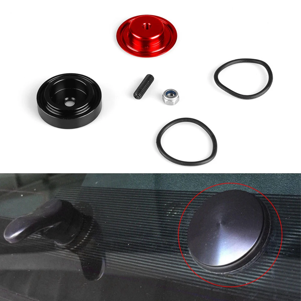 Block Off Plug Rear Wiper Cap Interior Parts Orange Red Replacement Aluminum Black Automobile Crankcase Brand New