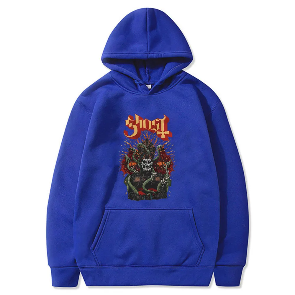 Rock Ghost Band Hoodie Serpent Print Pullover Men Vintage Gothic Rock Metal Music Hoodie Male Fashion Trend Oversized Tracksuit