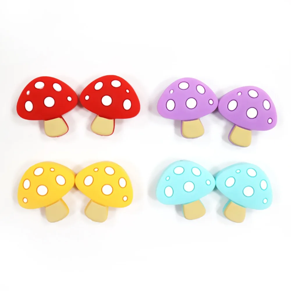 Bracelet Making Mushroom Shaped Mushroom Beads Silicone 4 Color Silicone Focal Beads Loose Beads DIY Craft