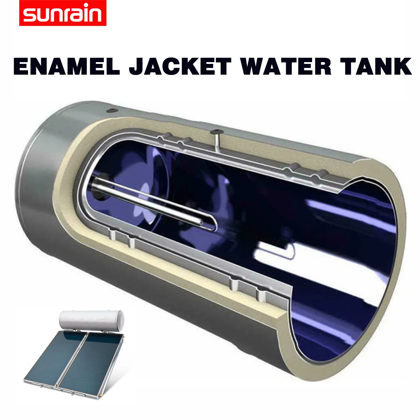 Tanque De chaqueta esmaltado De fábrica HotSunrain 120L 150L 200L 250L 300L con depósito De agua Keymark tanque Deau Wassertank Tanque De Agua