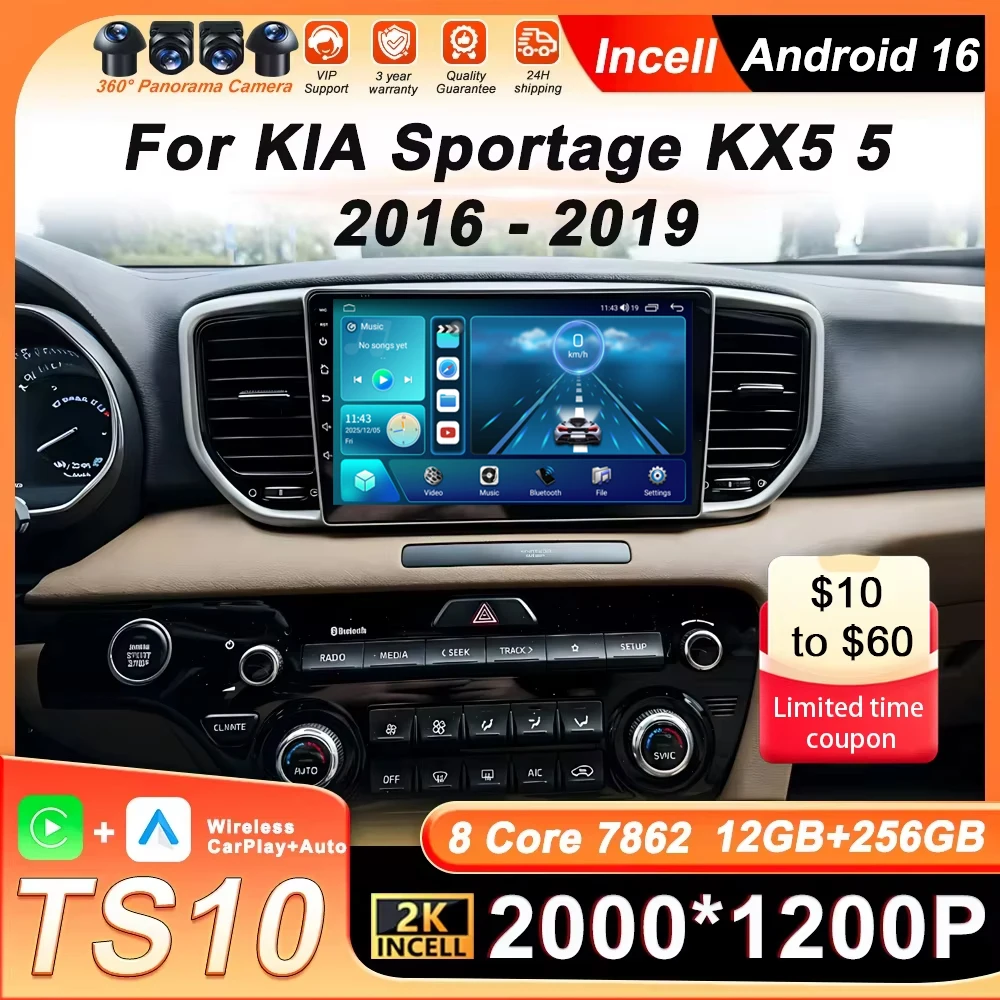 

Беспроводной мультимедийный проигрыватель CarPlay Android Auto для Kia Sportage 4 QL 2016 2017 2018 с GPS-навигацией, 8-ядерным процессором, 4G, Wi-Fi и Bluetooth