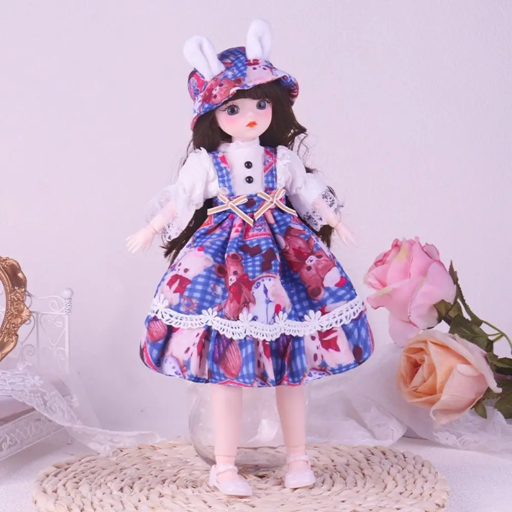 Bjd Mooie 30Cm Dress Up Pop Schattige Kawaii Bjd Beweegbare Joint Pop Speelgoed Kant 1/6 Poppenrok Kids