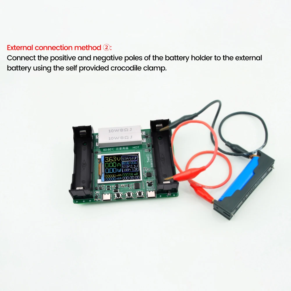 Typu C 18650 Tester pojemności baterii litowej moduł precyzyjny wyświetlacz LCD cyfrowy pojemność moduł wewnętrzny odporność na Detec