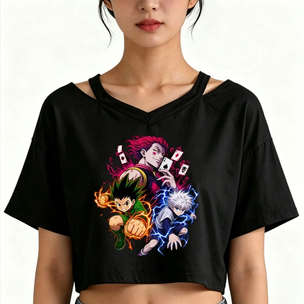 Hunter x Hunter crop top female vintage clearance sales cutecore cute graphic shirt cute cutecore meme 2000s japan