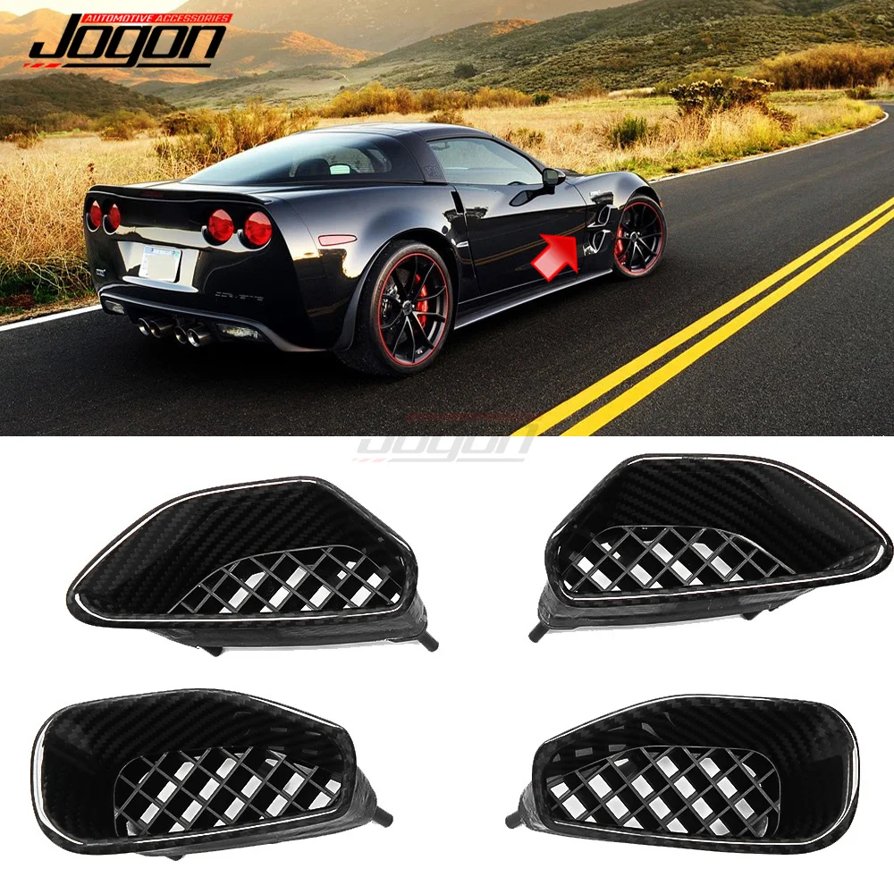 

For Chevrolet Corvette C6 ZR1 2009-2012 Real Carbon Fiber Outlet Side Fender Air Vent Splitter Trim Car Exterior Accessories