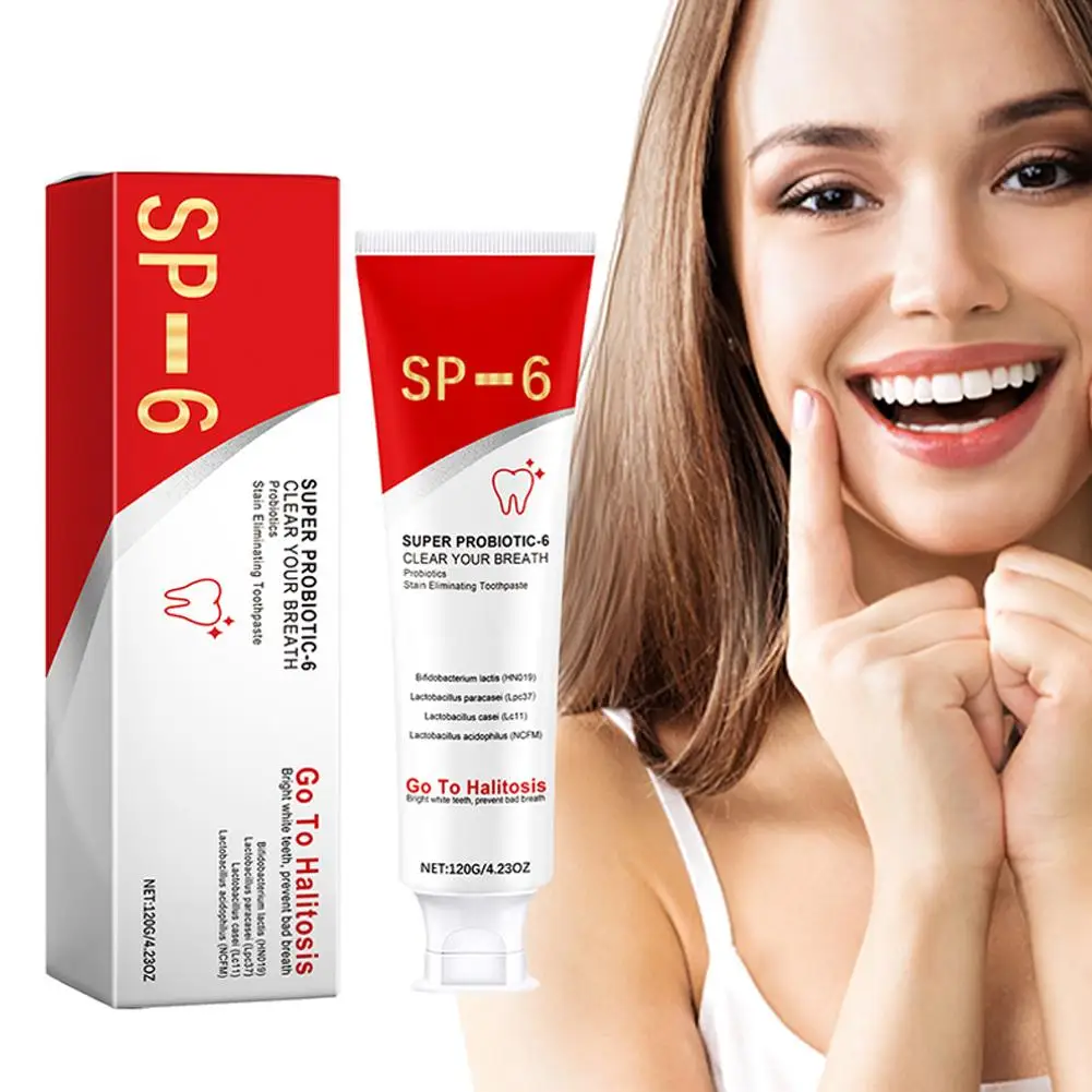 ยาสีฟันโปรไบโอติก Brightening Stain Removing Sp-6 ยาสีฟันโปรไบโอติก Fresh Breath ยาสีฟันขาวใหม่