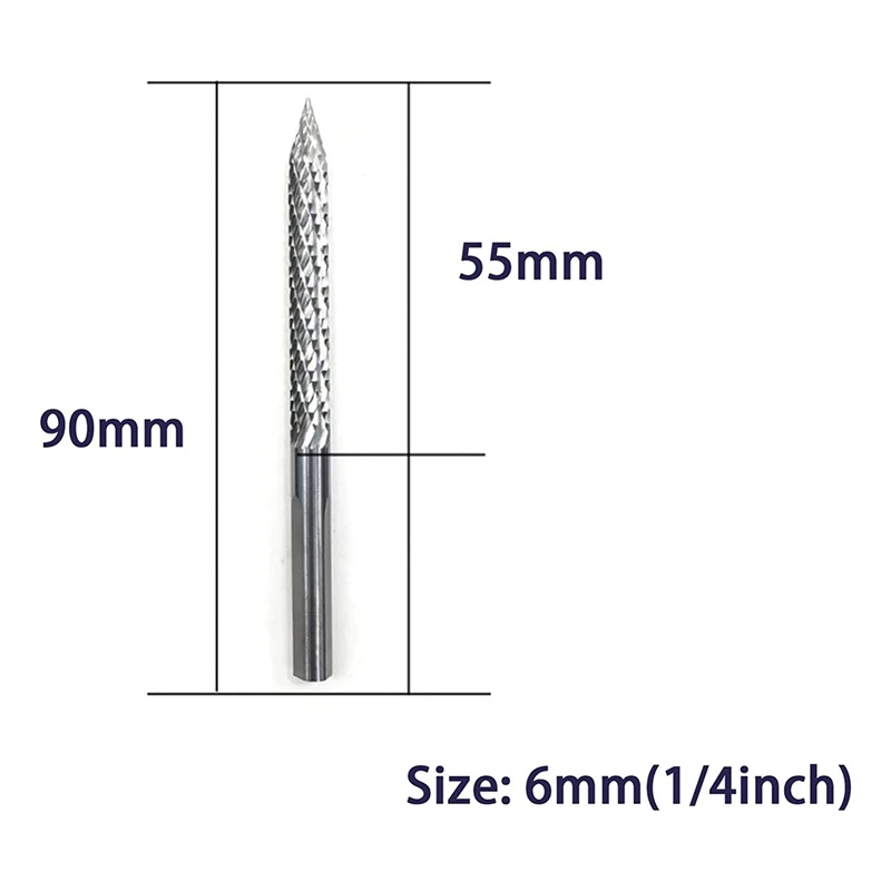 2Pc 1/4In 6Mm High Carbide Steel Burr Bits Tire Reamers Carbide Cutters Rotary Files Reamers Wire Cutter Tire