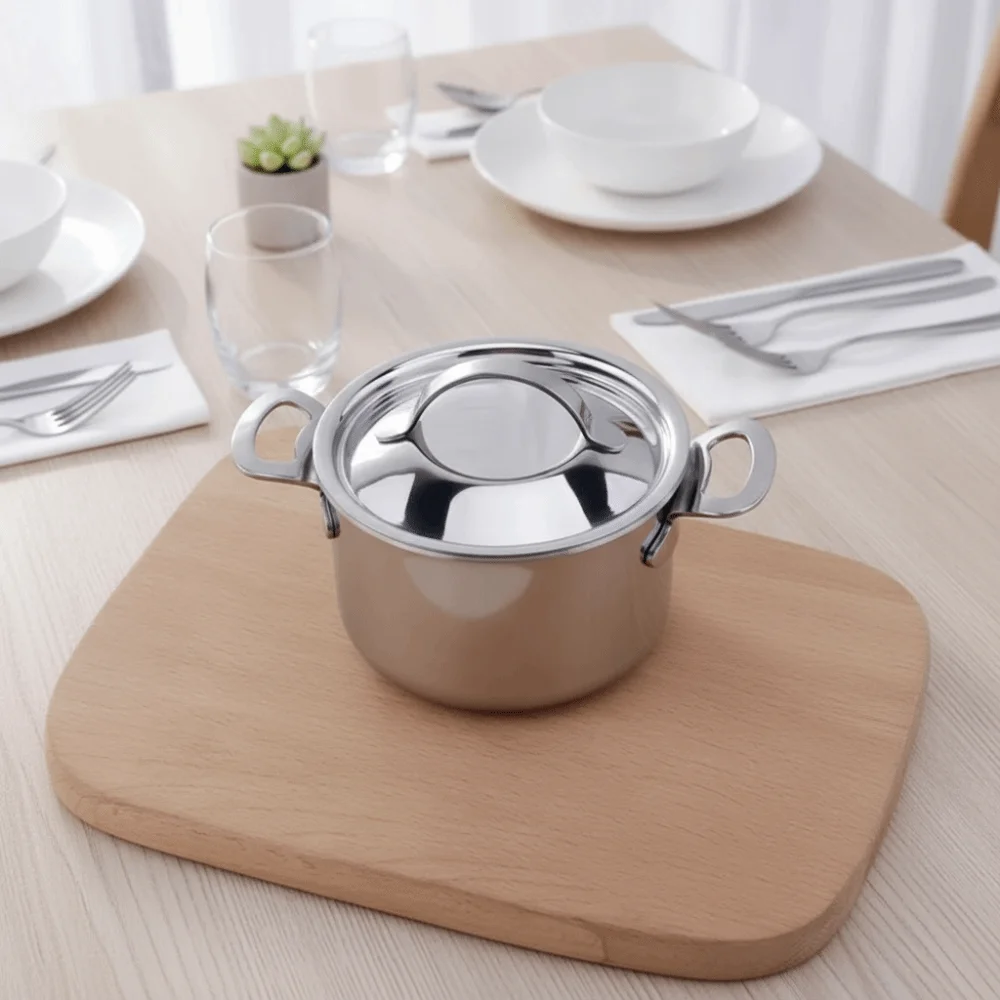 304 Stainless Steel Mini Milk Pot 10CM Double Handle Baby Food Pot Thickened Bottom Rust-resistant Oil Heating Pot Stove view 5