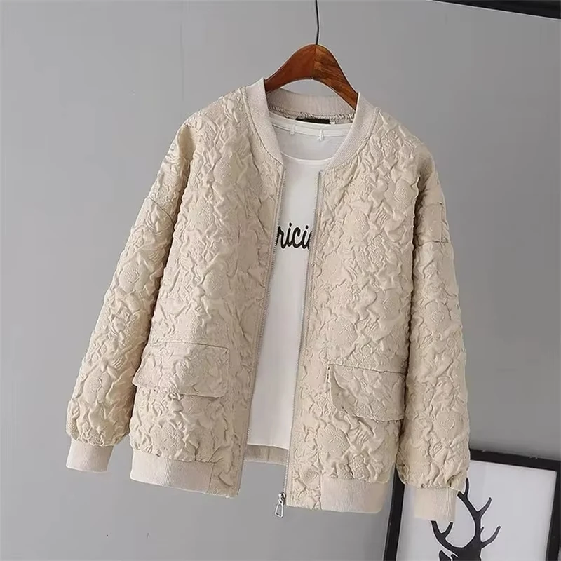 Couleur unie dames veste de Baseball courte nouveau coréen printemps décontracté blanc veste haut femme Cardigan vestes à glissière mode