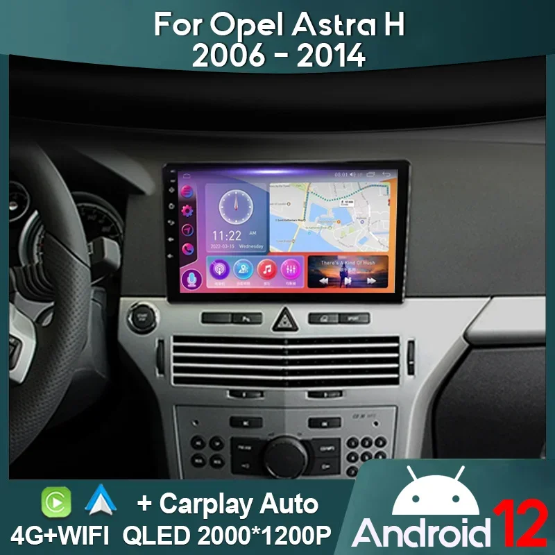 

MAMSM Car Radio For Opel Astra H 2004 -2014 Android 12 Multimedia Video Player GPS 4G Carplay Autoradio 2K QLED Head Unit Stereo