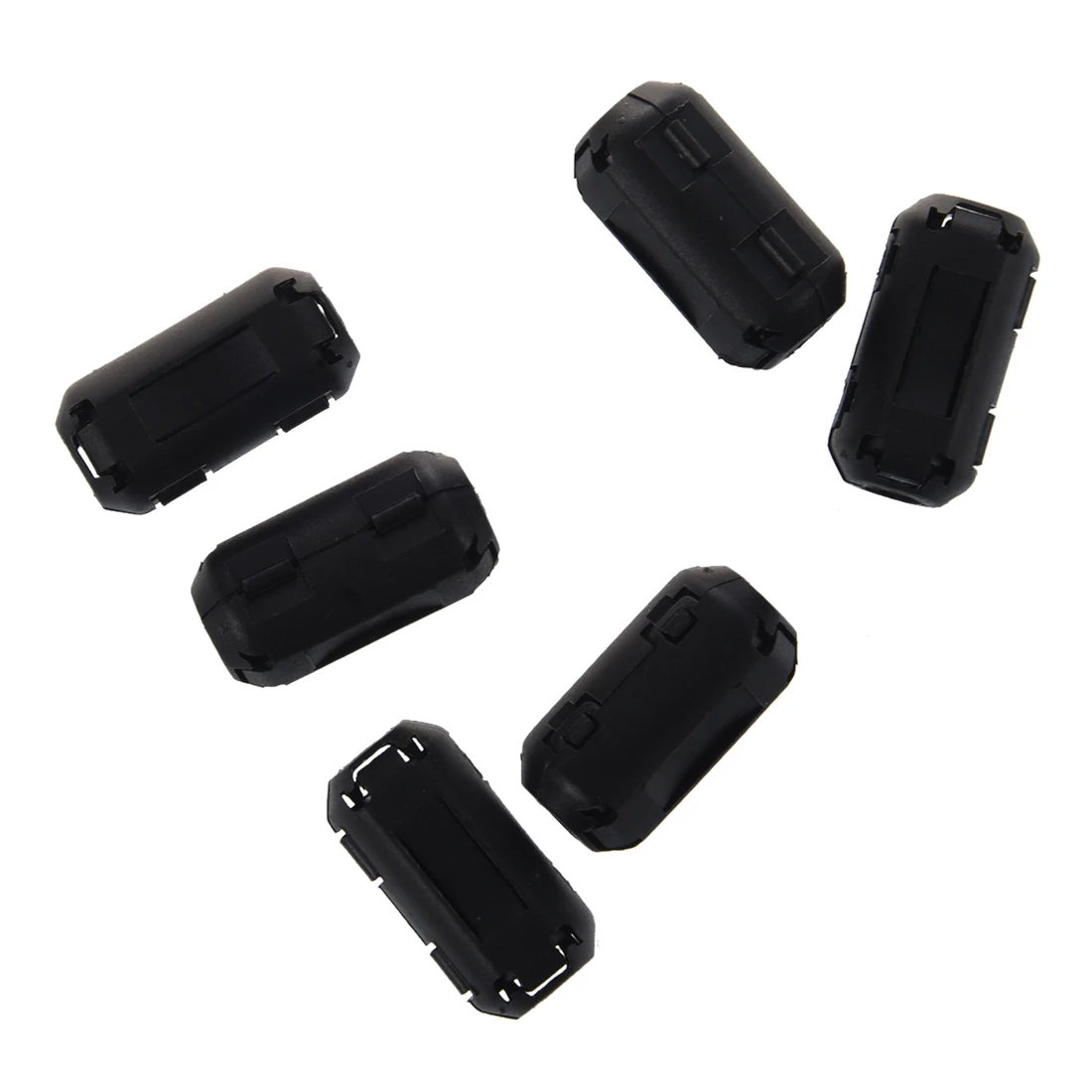 6 Pcs Clip On EMI RFI Noise Ferrite Core Filter for 5mm Cable