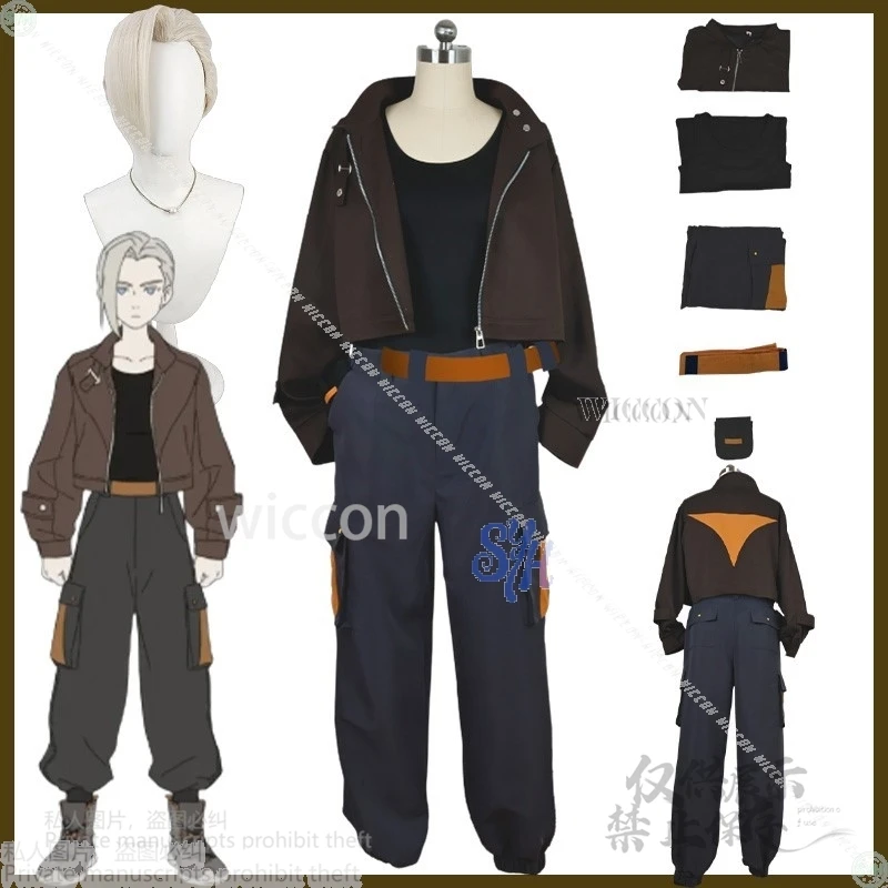 Película de Anime The Legend Of Hei 2, disfraz de Luye, traje de vuelo de Chocolate, chaqueta, pantalón Punk, cinturón, moda Y2K, fiesta de Halloween