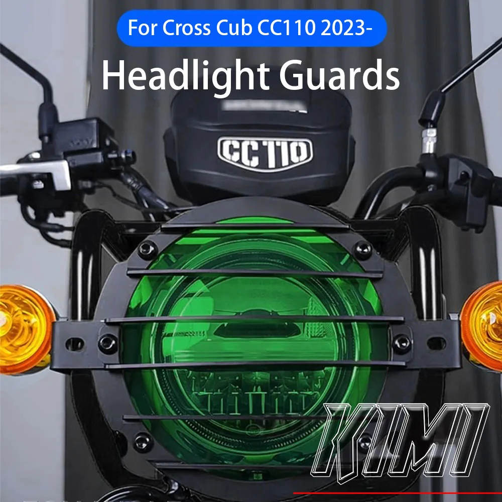 

For Honda CROSS CUB CC110 Cross Cub CC 110 2023 2024 Motorcycle Acrylic Green Plate Headlight Protection Cover Head Light Guard