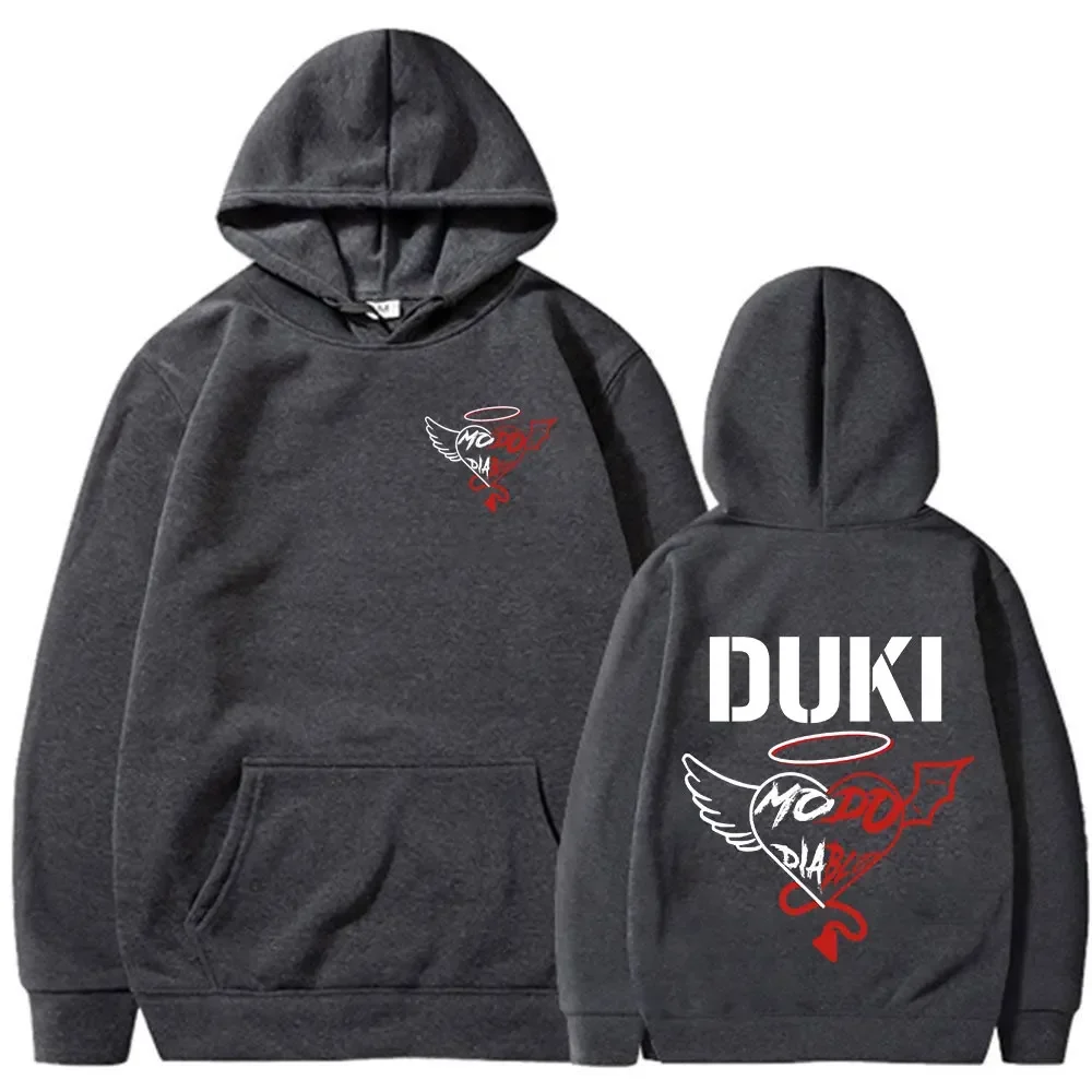 Sudaderas con capucha de rapo Duki Modo Dlablo Band Merch para hombre y mujer, ropa de moda de Hip Hopsudaderas de gran tamaño