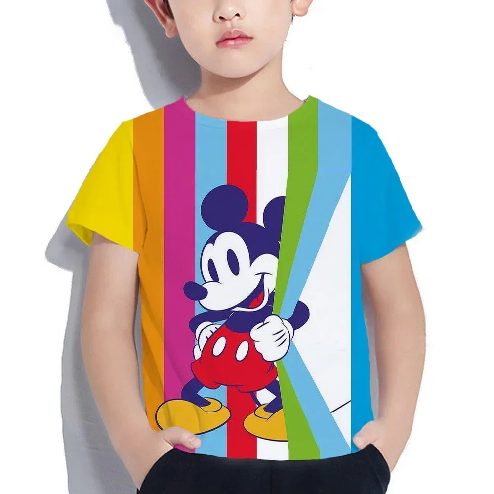 Boys Girls Minnie Mickey Mouse T Shirt Kids Streetwear Short Sleeve Children\'s Tshirts Boys Girls Clothing T-shirt Tops