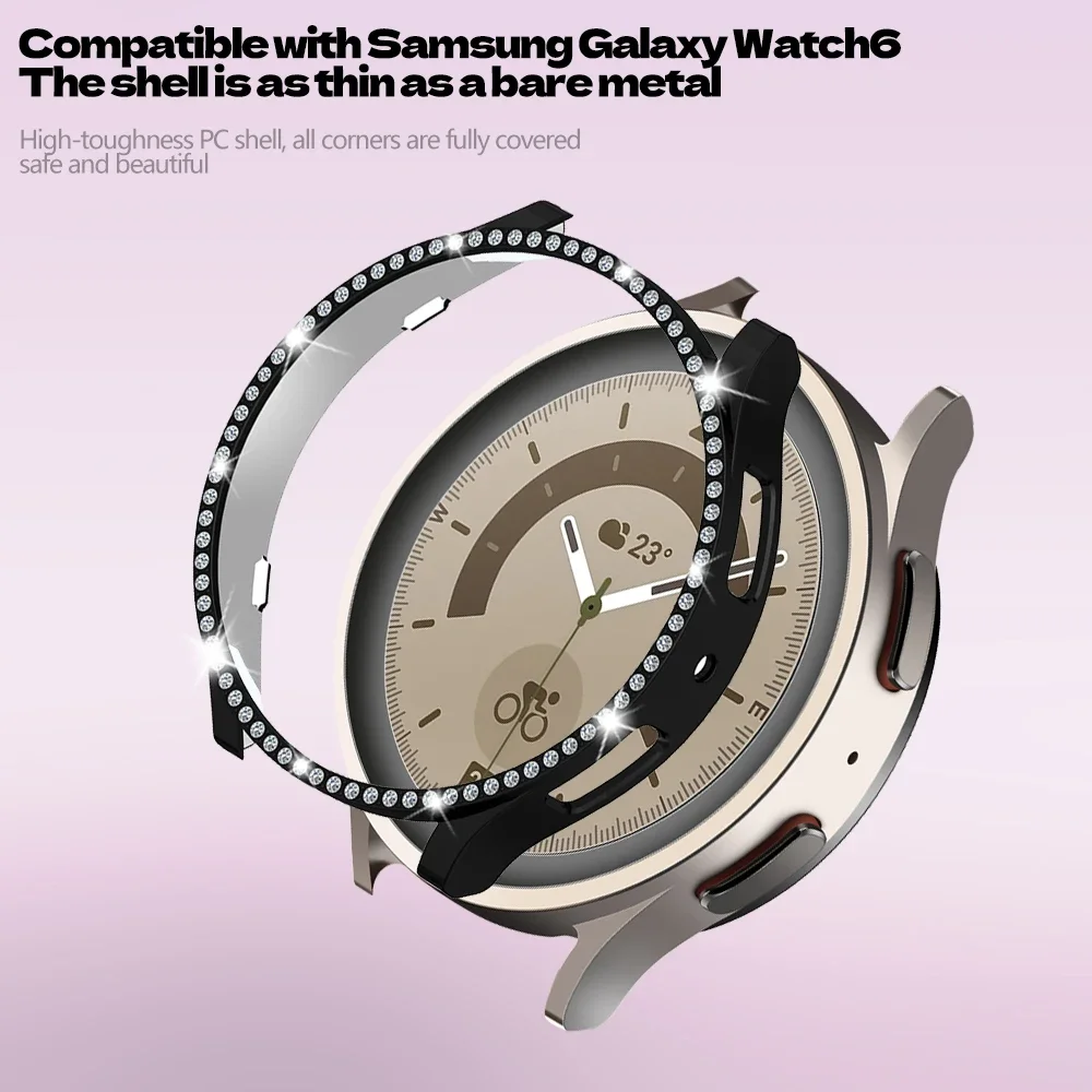 Diamond Case for Samsung Galaxy Watch 6 40mm 44mm Bling Bumper flash Protector Cover for Galaxy Watch 6 Shell Accessories