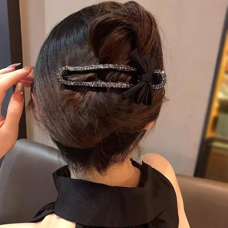 

Shiny Rhinestones Bowknot Large Duckbill Hair Clip for women Girls Hairpin Sweet Hair Ornament Barrette Hair Accessories