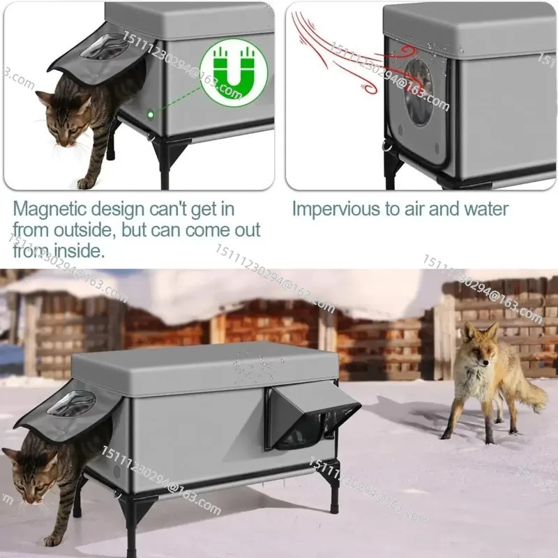 

Waterproof Cat House Warm Heated Winter Cat House Insulated Outside Foldable Cats Nest Tent Sleeping Extra Large Warm Pet Room