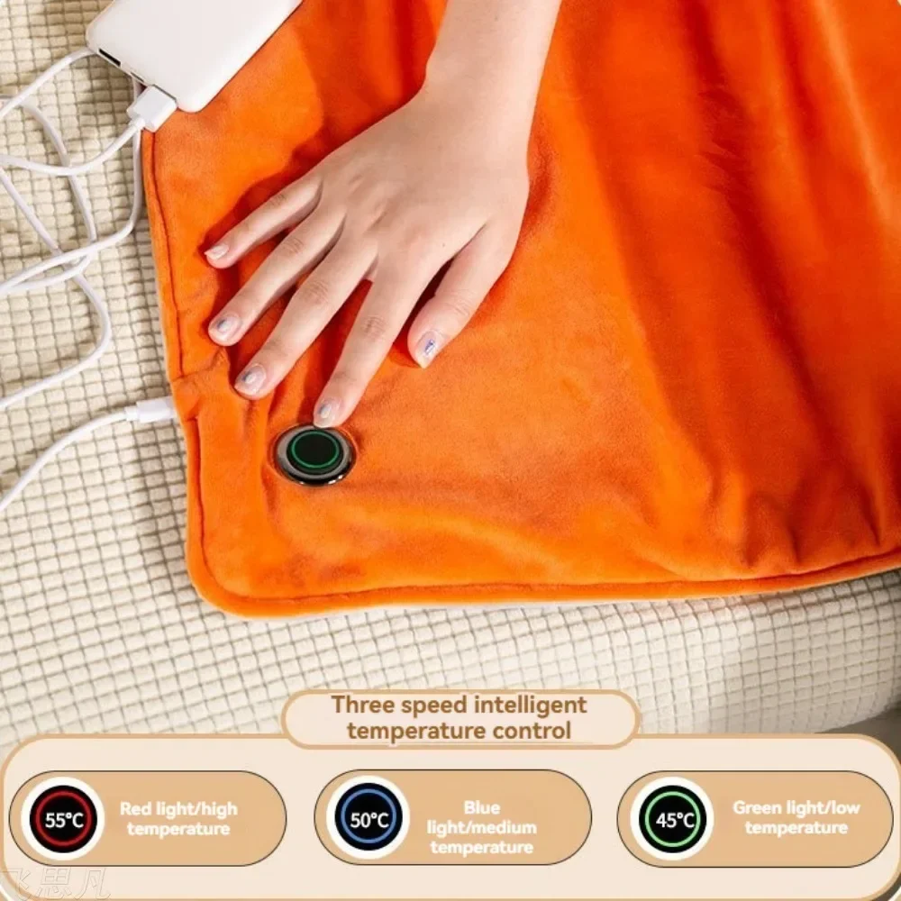 Mini Portable USB 5V Electric Heating Pad 19.6x11.8 Inch with 59 Inch Cable for Cramps And Back Pain Relief Warmth Blanket