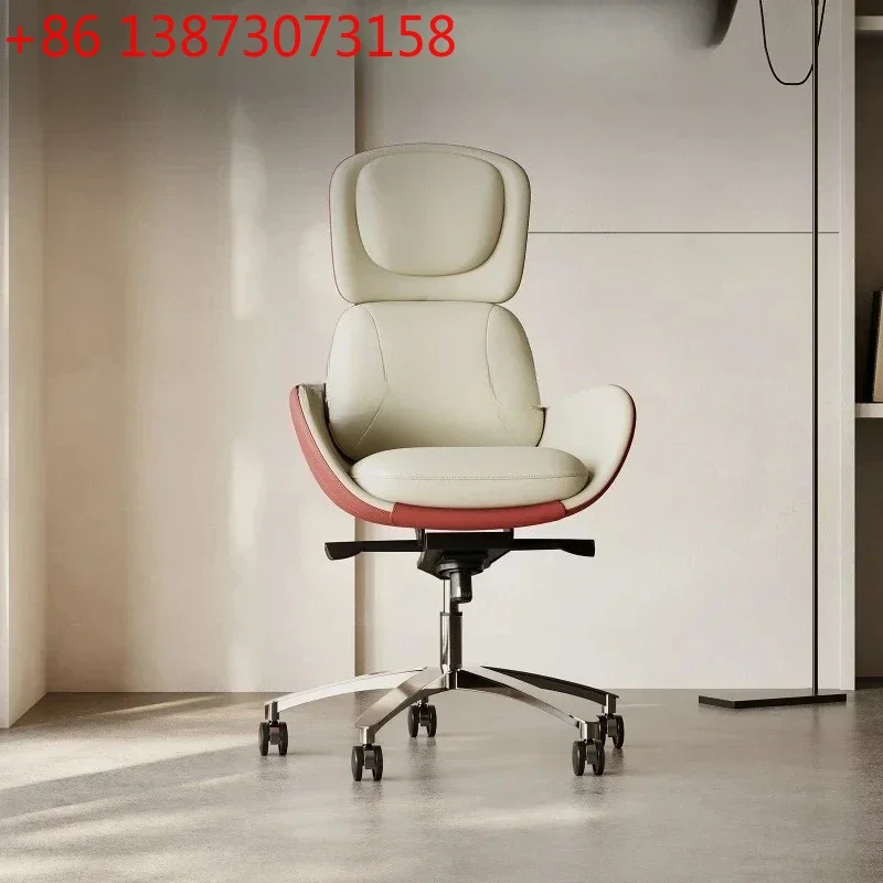 Designer ergonomics study computer chair high-end leather business home Italian minimalist comfortable sedentary cowhide