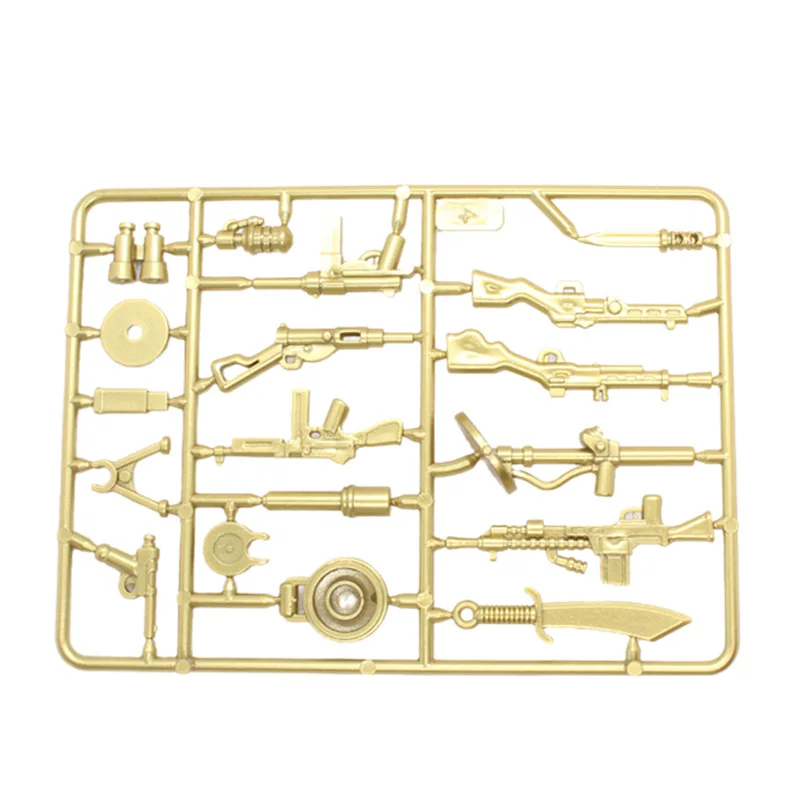 MOC Gold Plated WW2 Sniper Rifle Pistol Weapons Building Blocks Army SWAT Soldiers Military Guns Brick Parts Pack Toys for Gifts