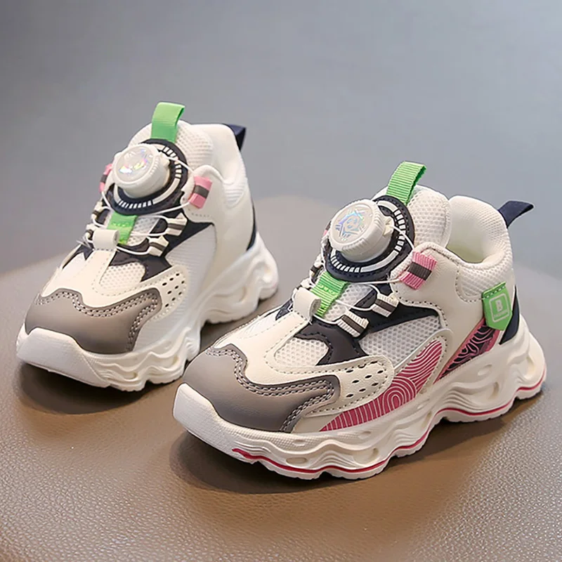 

Trend Fashion Teenager Kid's Sneakers PU Leather Waterproof Children's Sport Shoes Soft-soled Breathable Girl's Running Shoes