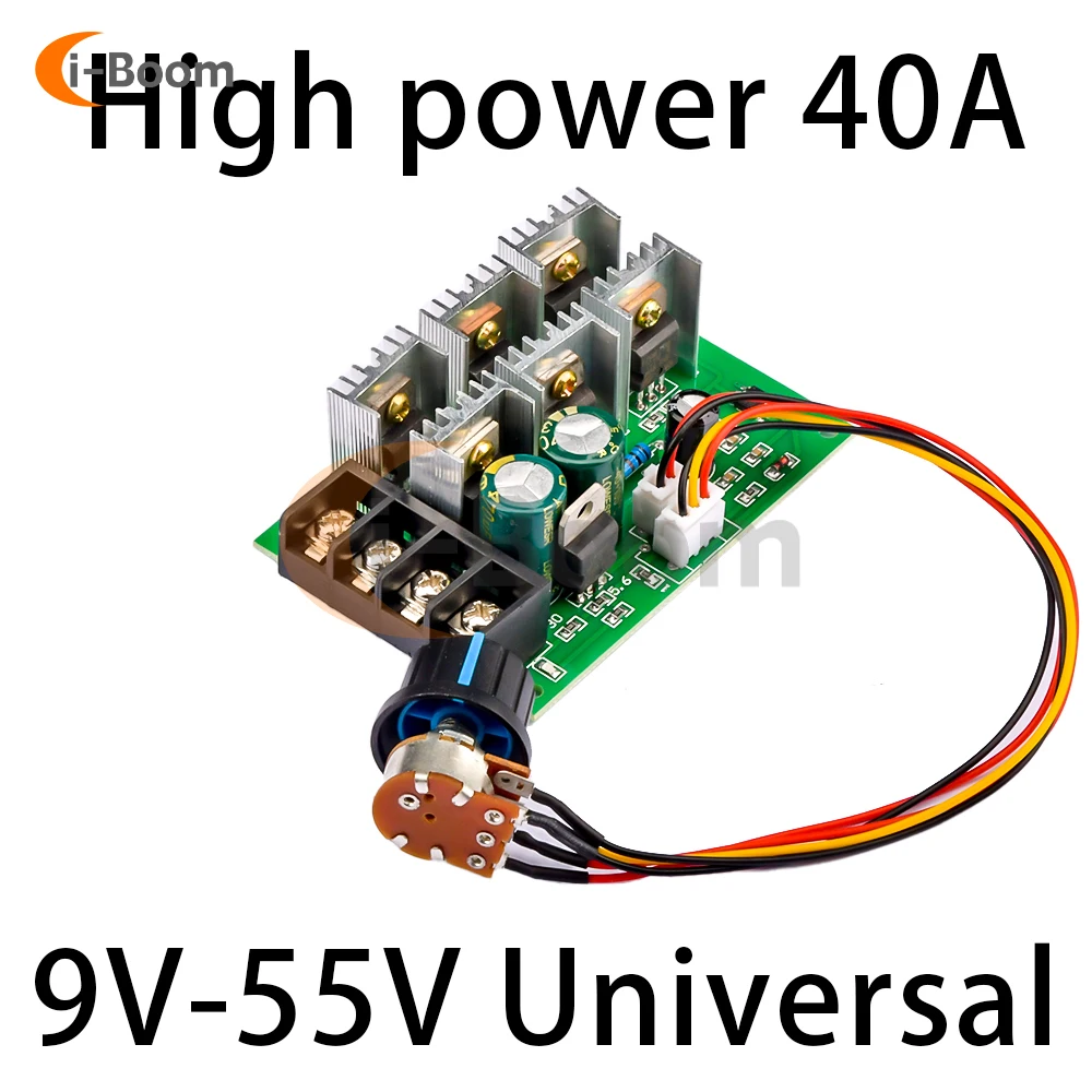 PWM DC9-55V DC Motor Governor Motor Pump Speed Controller Driver 40A 2000W High Power Speed Controller 9V 12V 24V 36V 48V