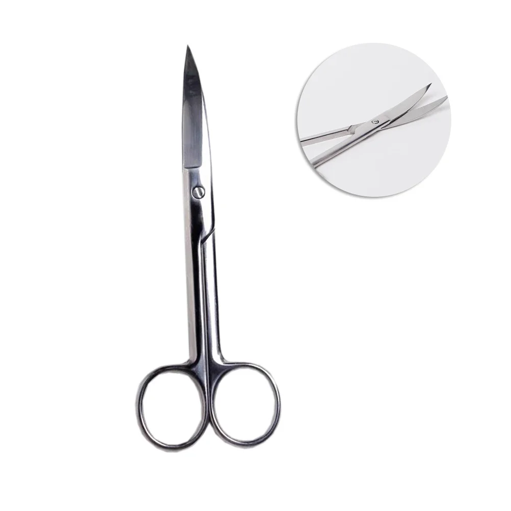 14cm Dual Eyelid Tape Scissors Stainless Steel Eyebrow Makeup Scissors Curved Precise Small Cutting Tool