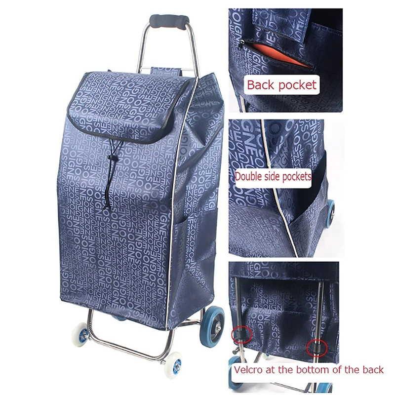 Sac De Rechange Caddie 72L Imperméable Tissu Oxford - 37.5x28.5x67cm Avec Poche Latérale