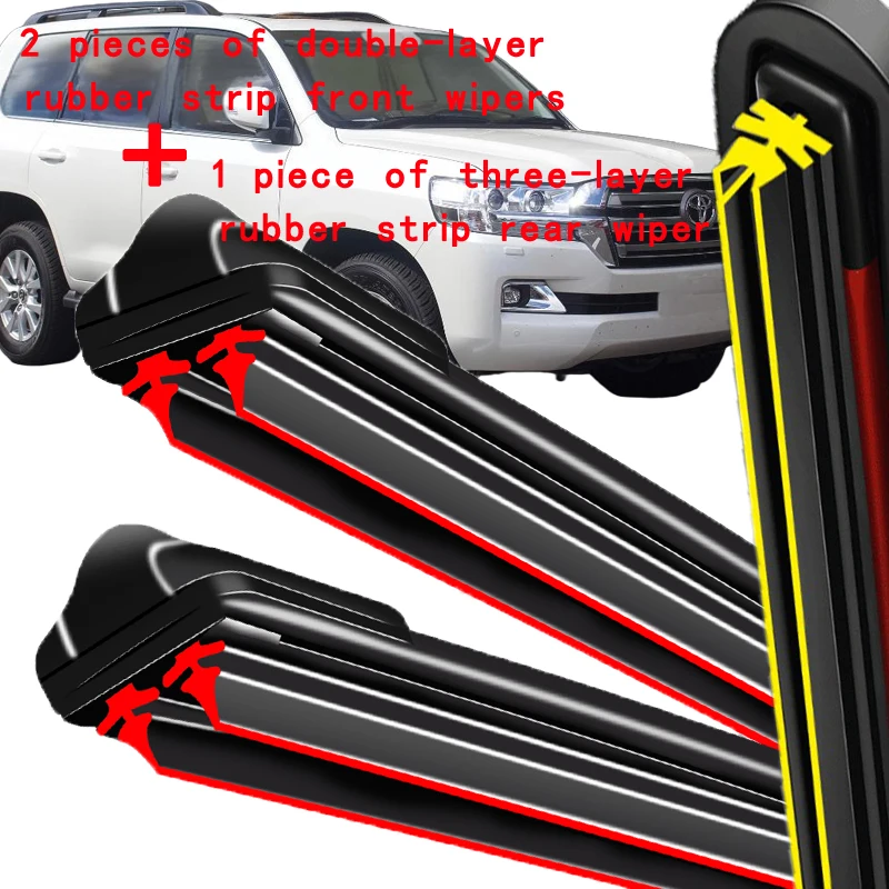 

For Toyota Land Cruiser 200 J200 2008-2020 2009 Wiper Front & Rear Wiper Blades Windshield Windscreen Window Brushes 24"+22"+12"