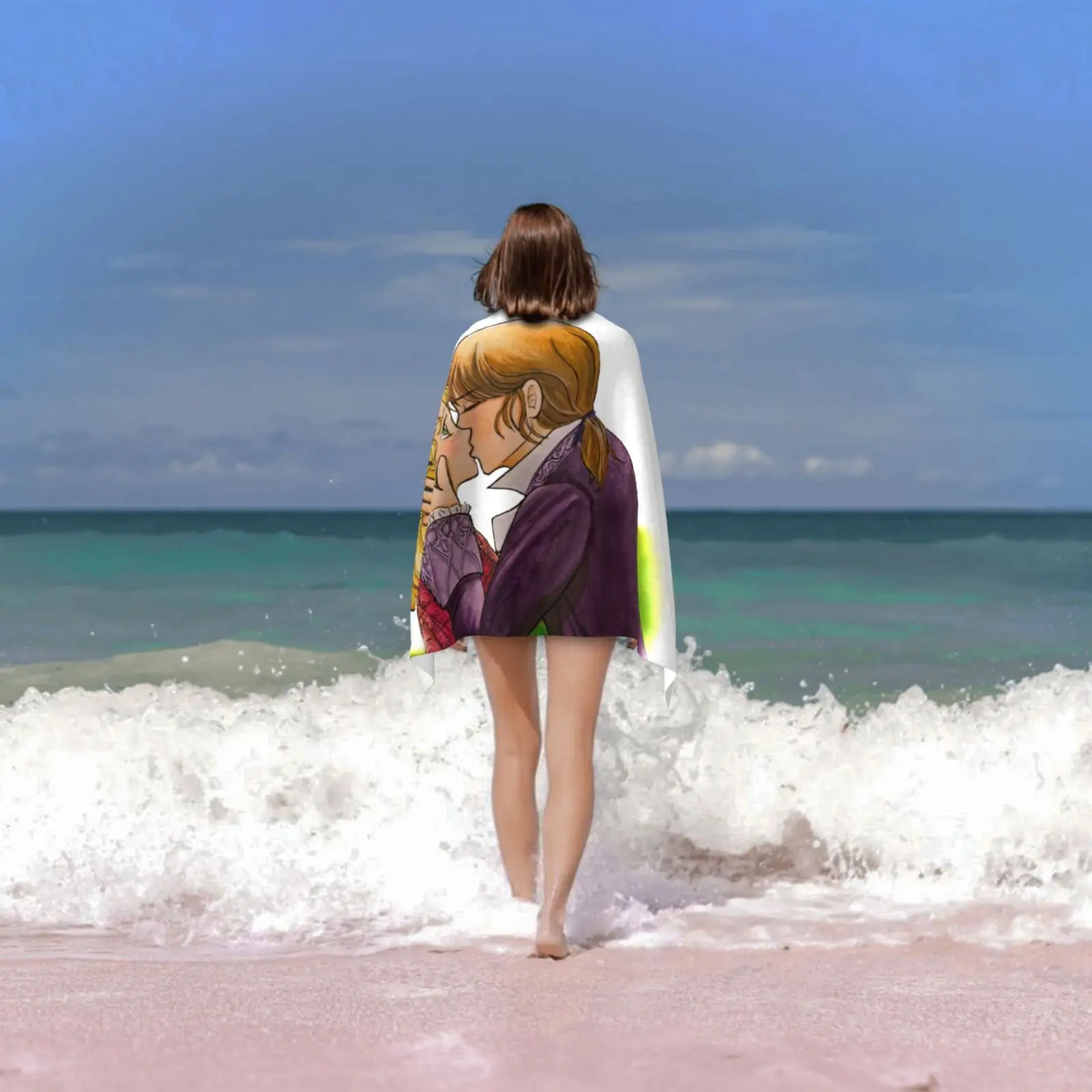 El Beso De Julieta (حلوى الحلوى) منشفة الشاطئ سريعة الجفاف جودة منشفة مانغا أنيمي كاندي كاندي روميو جولييتا #6