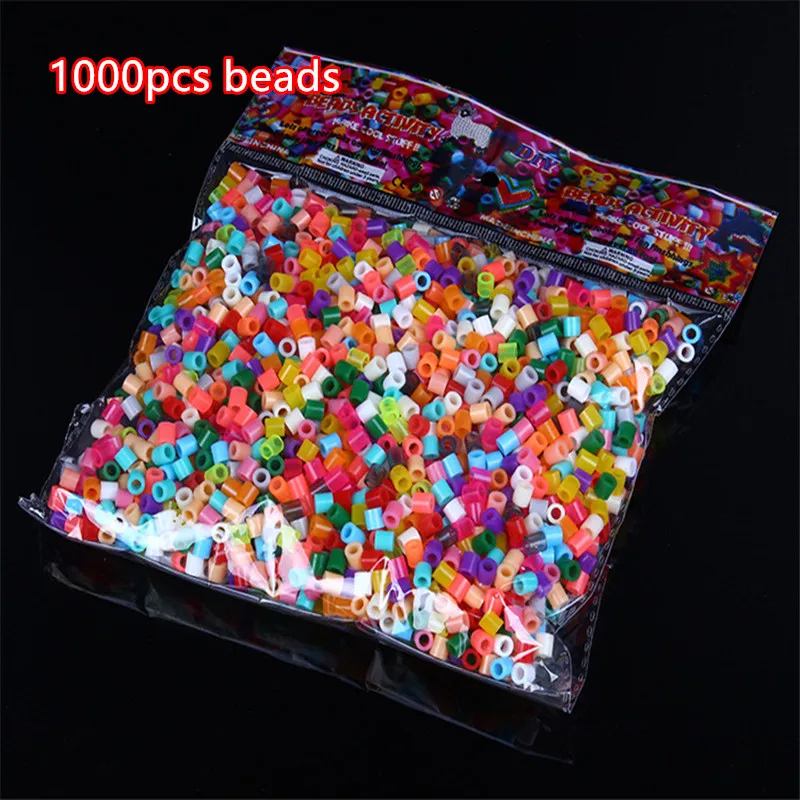 1000pcs 5mm 프리미엄 여러 가지 빛깔의 퓨즈 비즈 하마 3D 퍼즐 장난감 어린이를위한 교육 크리 에이 티브 DIY 재미있는 크리스마스 선물