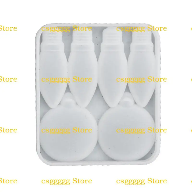 

9HJK Resin Christmas Ornament Earrings Mold Round Bulb Resin Mold DIY Keychain Charm