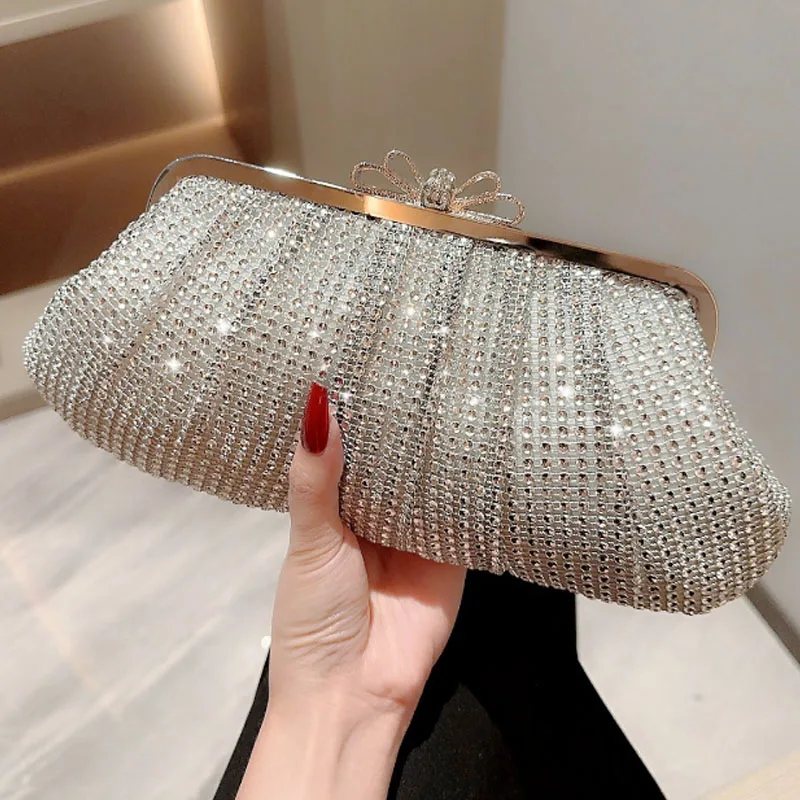 

Luxury rhinestone banquet women bag with sparkling inlaid diamond evening bag fashion and versatile dress crossbody bag clutch