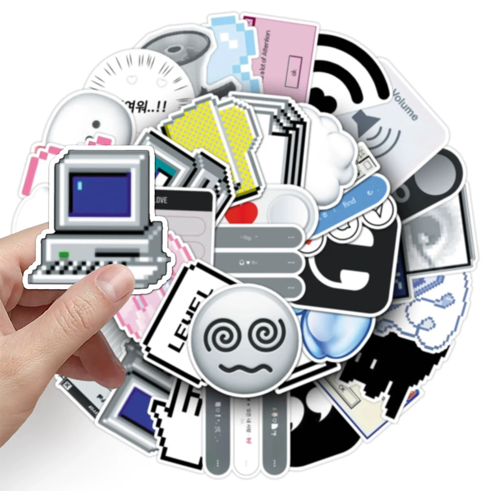 

10/30/50pcs Funny Internet Expression Stickers Programming Cartoon Decals Suitcase Phone Water Bottle Car Creative Sticker Pack