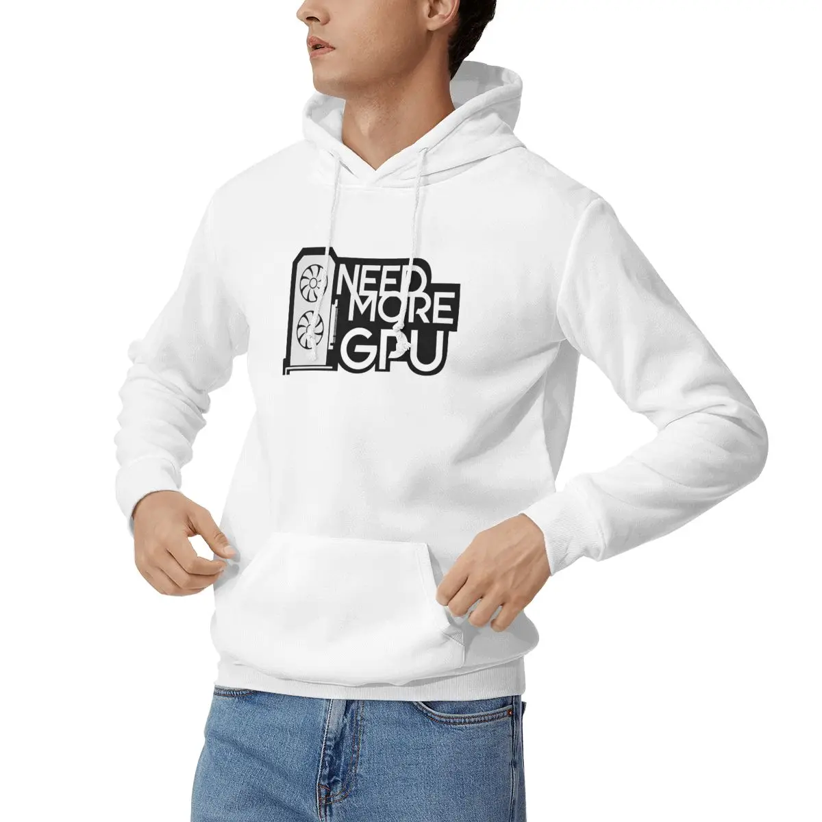 تحتاج إلى المزيد من GPU هوديس للرجال والنساء بلوفر كاجوال بلوزات عصرية بأكمام طويلة مع قلنسوة للخريف والشتاء #4