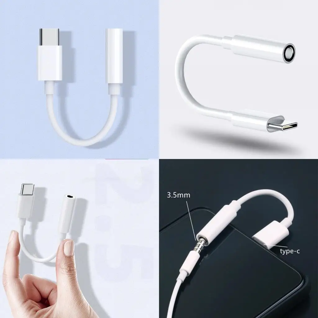 

31BA Cellphone Headphone Amplifier Type-C to 3.5mm Aux Wire for Smartphone Computer