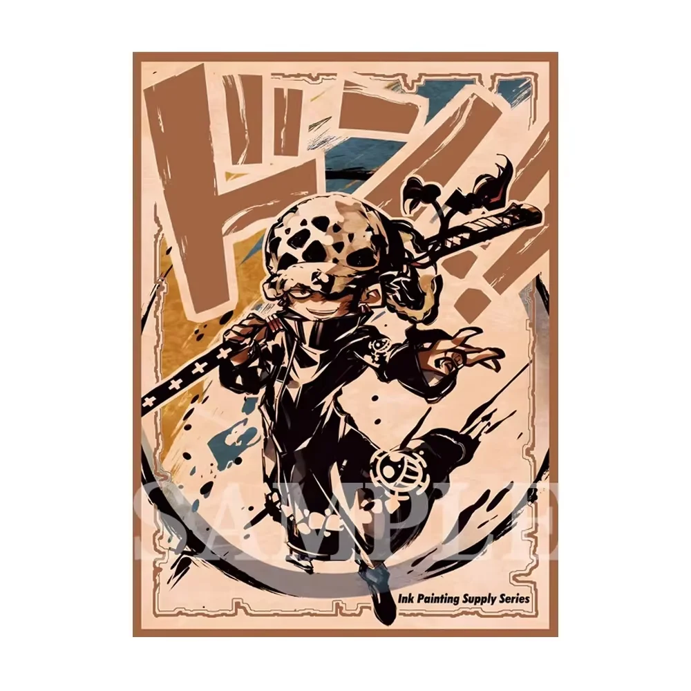 

60PCS 67x92mm One Piece Card Sleeves Ink Painting Supply Series Luffy Sanji Luo Zoro PTCG/PKM/MTG Game Cards Sleeves Best Gifts