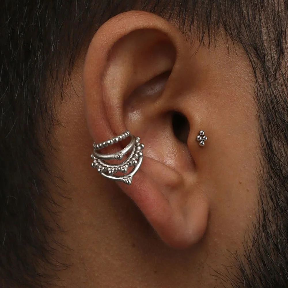 Giga 1/2Pc Punk Cool Ear Cuff Non-Piercing Ear Rings Ear Bone Clips for Women/Men Fake Piercing Jewelry Earrings Fashion