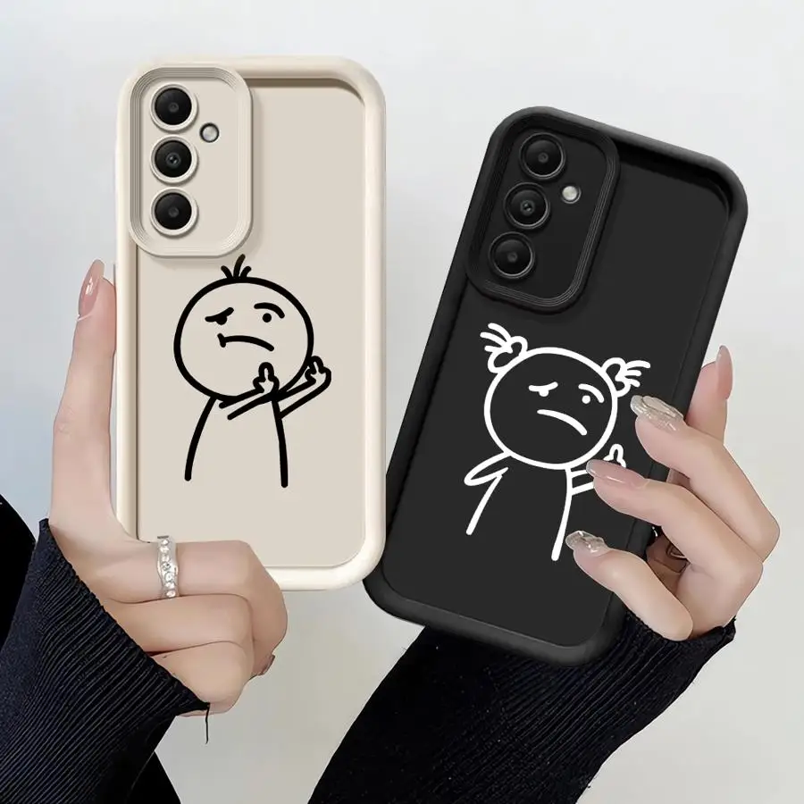 Soft Cover Case for Samsung Galaxy A56 A32 A16 A14 A26 A22 A33 A34 A23 A12 A36 A24 A13 New Cartoon Matchstick Man
