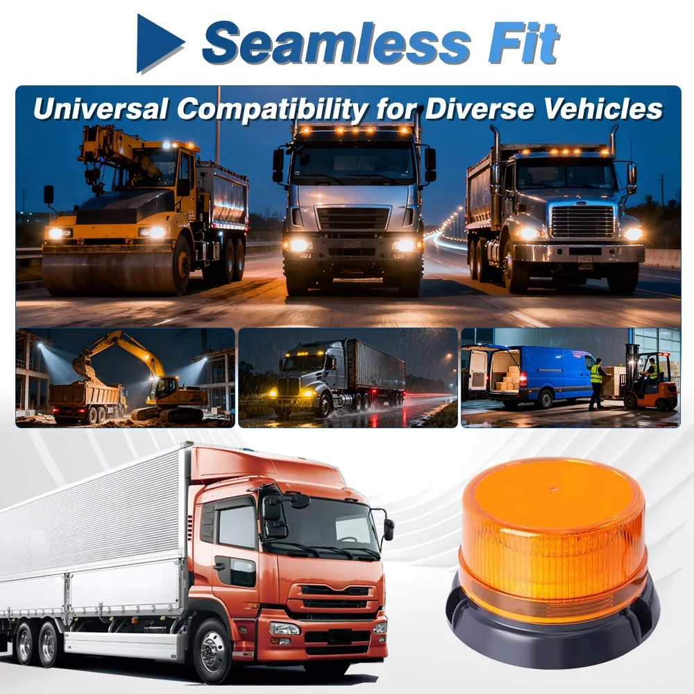 

12V-80V 90 LED Warning Beacon Light Wired/Dual-Button Switch Car charger Strobe Light Flashing Beacon With Magnetic Base