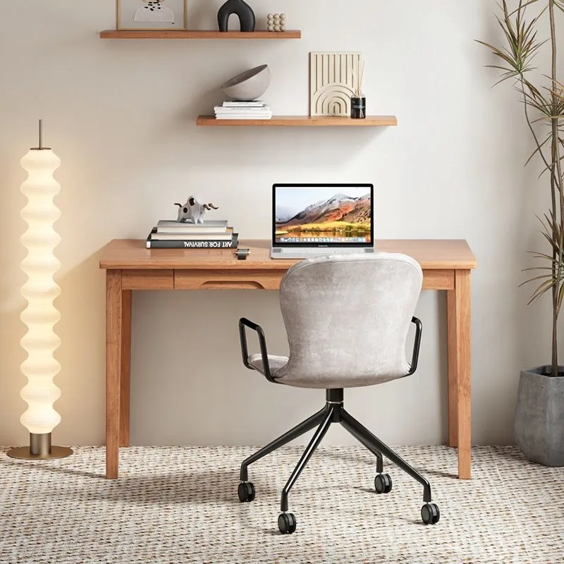 Simple solid wood desk, all solid wood simple modern computer desktop home bedroom middle school student study table writing