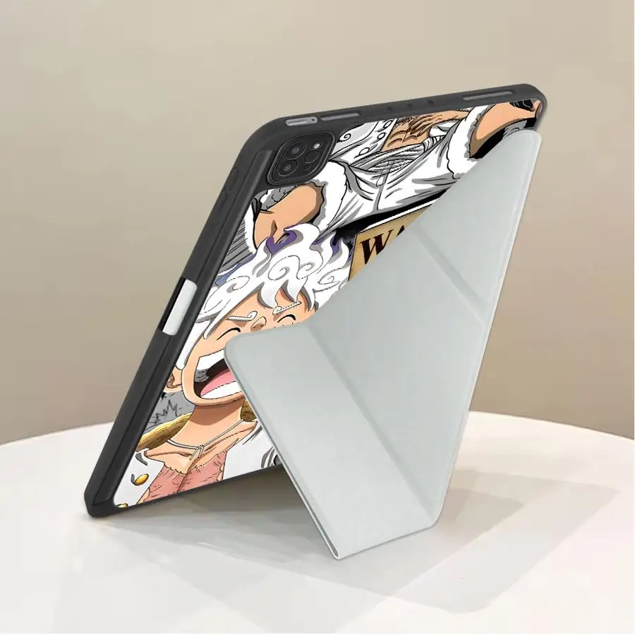OneS P-ieceS Cute Anime Luffy Tablet Case For iPad Pro 11th 10th 9th 8th 7th 12.9inch Air 4 5 M3 M2 1 2 M4 11inch Pro 2025 Mini
