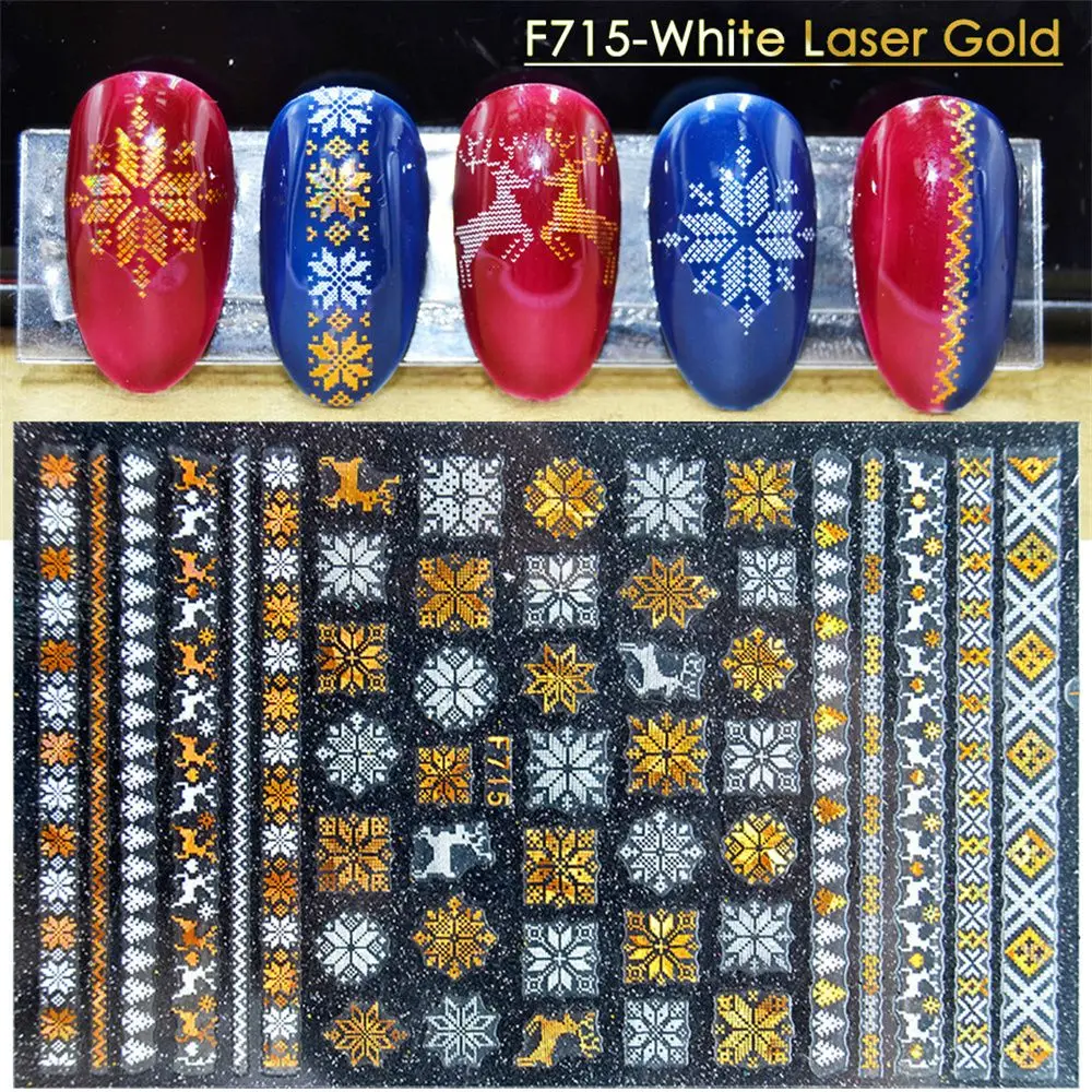 

Self Adhesive Holographic Manicure Sliders Christmas Nail Stickers Snowflake Nail Sticker DIY Nail Decals Laser Stickers
