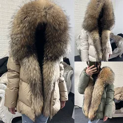MAOMAOKONG-Doudoune 2024 en Duvet de Canard Blanc pour Femme, Manteau Chaud en Fourrure de Renard Naturelle group, Optiques de Luxe, Hiver