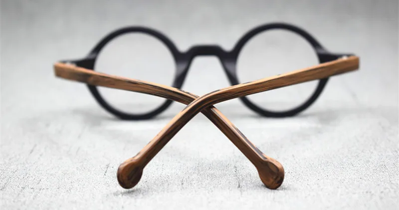 HONKAN Kleine Acetat-Brillenfassung Vintage Runde Handgefertigte Vollrand-Brillengestelle für Herren und Damen Kurzsichtigkeit Lesebrille – Detail 25